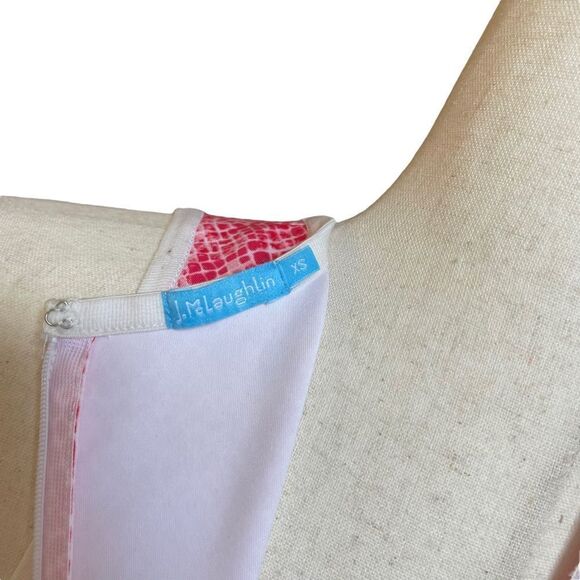 J. McLaughlin Pink Snake Skin Print Fit & Flare Sleeveless Knee Length Dress XS - Picture 9 of 10